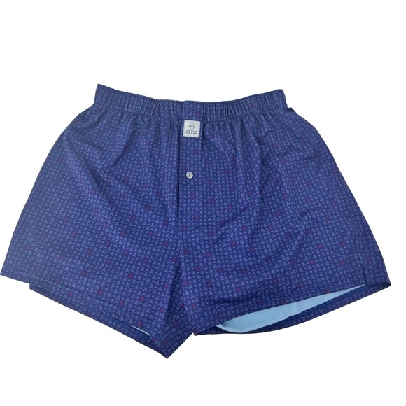 Peter Millar Mens Boxer Size Small Blue Skull Print Button Fly - Picture 3 of 7